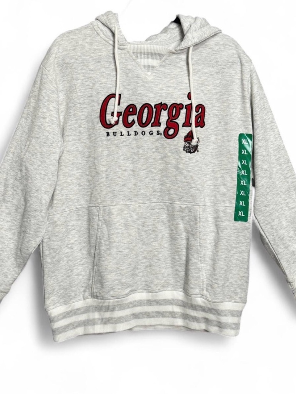 Champion Georgia Bulldogs Hoodie Gray Embroidered Logo NWT Sz XL NCAA Athleisure